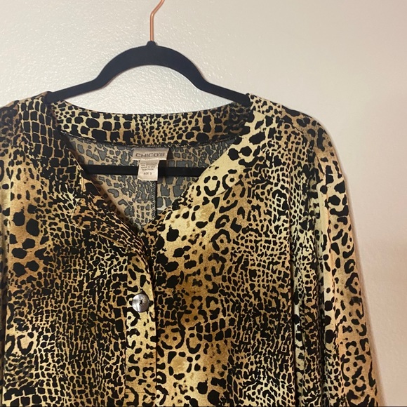 Chico’s Animal Print Dress Size 3 - Picture 2 of 5